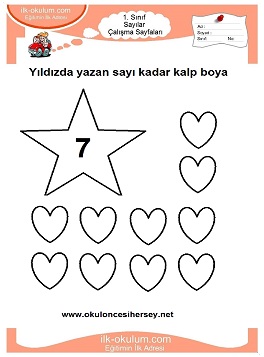 Çocuklar İçin Sayılar Çalışma Sayfaları 